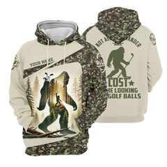 Maxcorners Not All Who Wander Are Lost Bigfoot Custom Men's Golf Polo Shirt, Golfing Apparel, Golf Gifts For Men