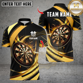 Maxcorners Darts Gold Black Abstract Style Multicolor Customized Name, Team Name 3D Shirts