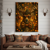 Maxcorners Deer Christmas Glow 3D Wrapped Canvas