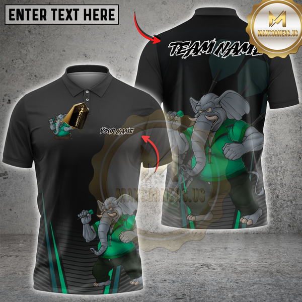 Maxcorners Darts Mighty Elephant Multioptions Personalized Name, Team Name Unisex 3D Shirts
