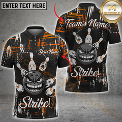 Maxcorners Bowling Strike Master Multicolor Customized Name, Team Name 3D Shirts