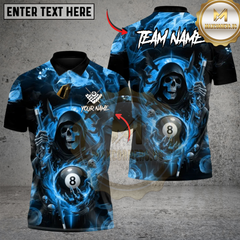 Maxcorners Billiard Shadow Reaper 8 Ball Multicolor Customized Name Team Name 3D Shirt