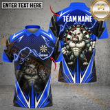 Maxcorners Darts Power Bulldog Multicolor Customized Name, Team Name 3D Shirts