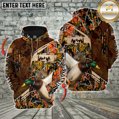 Maxcorners Wild Animal Camo Gear For Hunters Custom Name Shirt 3D All Over Printed Clothes (Racoon, Duck, Elk)