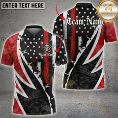 Maxcorners Darts Skull American Flag Customized Name, Team Name 3D Unisex Shirt