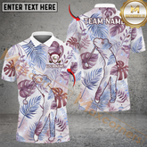 Maxcorners Tropical Swing Golf Polo Shirt, Customized Name & Team Name 3D Shirts (4 Colors)