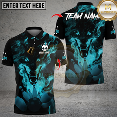 Maxcorners Smoke Wolf Bowling Chaos Multicolor Customized Name, Team Name 3D Shirts