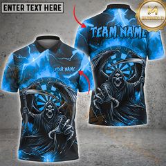 Maxcorners Darts Grim Reaper Multicolor Personalized 3D Shirt, Lightning Strike with Death Target Shirts