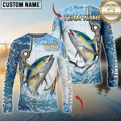 Maxcorners Tuna Fishing Golden Hook Graphic Sport Custom Name & Team Name 3D Shirts