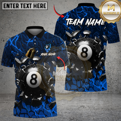 Maxcorners Billiards 8-Ball Crack Wall Personalized Name, Team Name Unisex Shirt