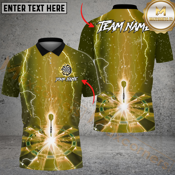Maxcorners Darts Galaxy Thunder Multicolor Customized Name, Team Name 3D Shirts