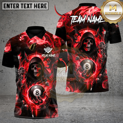 Maxcorners Billiard Shadow Reaper 8 Ball Multicolor Customized Name Team Name 3D Shirt
