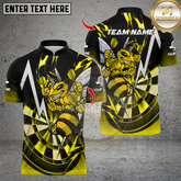 Maxcorners Darts Yellow Hornet Power With Thunder Dartboard Design Multicolor Customized Name, Team Name 3D Shirts