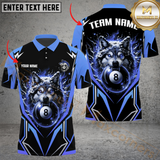 Maxcorners Billiard Pool 8 Ball Arctic Wolf Personalized Name Men And Women 3D Polo Shirt Custom Billiard Team Jersey (4 Colors)