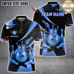 Maxcorners Bowling Golden Crown Multioptions Personalized Name, Team Name Unisex 3D Shirts
