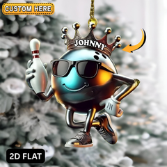 Maxcorners Personalized Bowling Ball Ornament with Custom Name, Cool Crown Design X-Mas Gift for Bowler, Bowling League Players & Strike Lovers Decor
LM1111