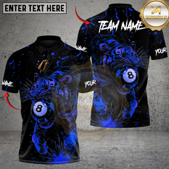 Maxcorners Billiards Midnight Tiger Strike 8 Ball Multicolor Customized Name, Team Name 3D Shirt
