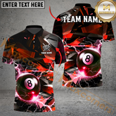 Maxcorners Billiard Ball 8 Thunder Glass Multicolor Customized Name, Team Name 3D Shirt