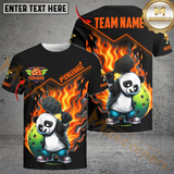 Maxcorners Pickleball Flaming Panda Customized Name & Team Name 3D Shirts