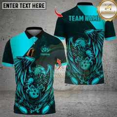 Maxcorners Bowling Golden Eagle Roar Multicolor Customized Name, Team Name 3D Shirts
