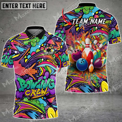 Maxcorners Bowling Jerseys With Graffiti Design Multicolor Options Personalized Name, Team Name 3D Shirt