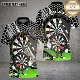 Maxcorners Darts Shirt Cartoon Dartboard Honeycomb Pattern Multicolor Options Personalized Name, Team Name 3D Shirt (4 Colors)