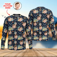 Maxcorners Custom Face Fishing UPF Shirts, Mens Fishing Shirts Long Sleeve, Gift For Fisherman