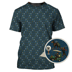 Maxcorners Funny Pattern Golf Shirt, Dog Golf Shirt, Dorberman Golf Shirt For Men, Crazy Golf Shirt For Golfer