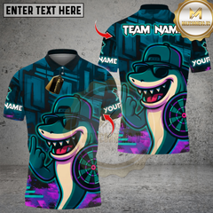 Maxcorners Darts Shark Graffiti Style Multicolor Customized Name, Team Name 3D Shirts