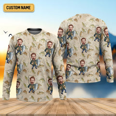 Maxcorners Custom Face Fishing Man SPF Shirt For Men, Funny Fishing Shirt, Presents For Fishermen