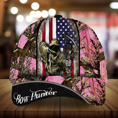 Maxcorners American Flag Bow Hunter Deer Hunting Camo Pattern 3D Multicolor Personalized Cap
