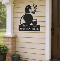 Maxcorners Personalized Funny Duck Metal Sign WITH LED/WITHOUT LED – Unique Hunting Lodge Wall Decor, Gift for Hunters LM0110