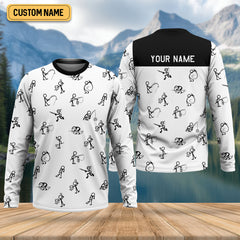 Maxcorners Funny Stick Figure Fishing Pose SPF Shirt For Men, Funny Fishing Shirt, Fishing Shirts For Men