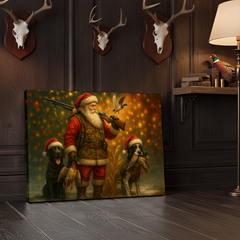 Maxcorners Santa Hunting Scene 3D Wrapped Canvas