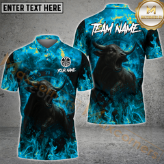 Maxcorners Darts Firestorm Bullseye Personalized Name, Team Name Shirt