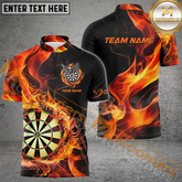 Maxcorners Darts Fire Flame Multicolor Options Personalized Name, Team Name 3D Polo Shirt