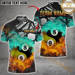 Maxcorners Billiard Yin And Yang Ball 89 Double Flame Multicolor Customized Name, Team Name 3D Shirt