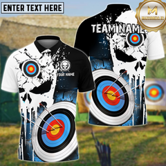 Maxcorners Archery Punishing Skull Personalized Name 3D Shirt