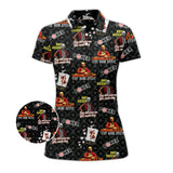 Rounders Teddy KGB Poker Pattern Polo Shirt - Men's Poker Club Shirts for Team