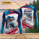 Maxcorners Life Is Good Fishing Makes It Better SPF Shirts, Fishing Shirts For Men, Funny Fisherman Gift