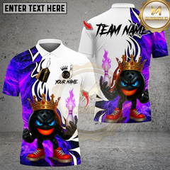 Maxcorners King Flame Bowling Multicolor Customized Name, Team Name 3D Shirts