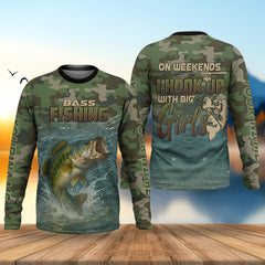 Maxcorners On Weekends I Hook Up With Big Girls Camo Bass Fishing Shirt, Funny Fishing Shirt, Fishing Shirts For Men