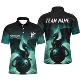 Maxcorners Lightning Thunder Dragon Bowling Ball And Pins Team League Multicolor Option Customized Name 3D Shirt