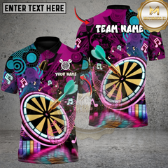 Maxcorners Darts Neon EDM Music Darts Blast Multicolor Customized Name Team Name 3D Shirts
