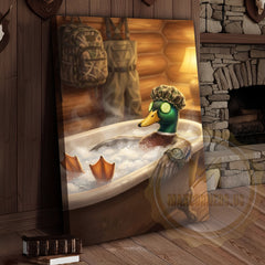 Maxcorners Duck Canvas Bubble Bath Spa Relaxation Humor Canvas Wall Art
