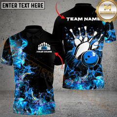 Maxcorners Bowling Explosive Strike Multicolor Customized Name, Team Name 3D Shirts
