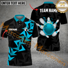 Maxcorners Ball And Pins Fallen Leaves Pattern Bowling Jersey Multicolor Options Personalized Name, Team Name 3D Shirt