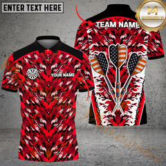 Maxcorners Darts American Flag Arrow Camo Multicolor Options Personalized Name, Team Name 3D Shirt