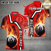 Maxcorners Billiards Flaming 8 Ball Design Multicolor Customized Name, Team Name 3D Shirt