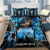 Maxcorners Custom Text Camo Deer Hunting Mutilcolor Option Bedding Set 3D All Over Printed
